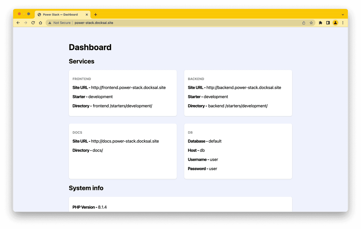 The Power Stack dashboard